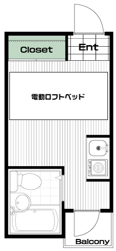 調布駅の賃貸 43,000円 間取り図