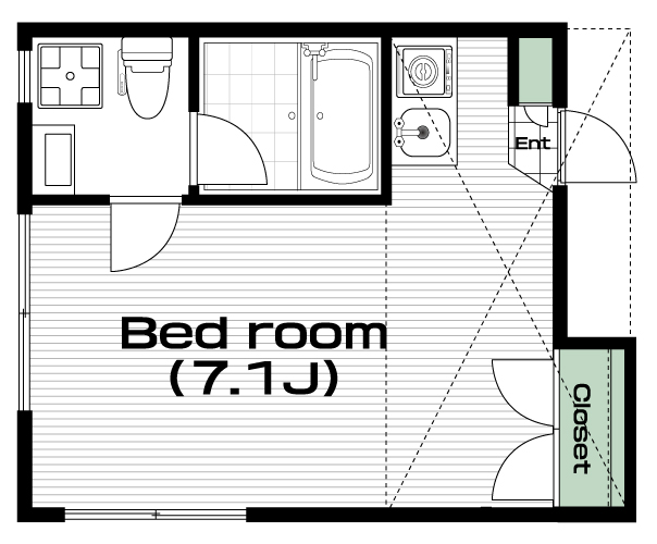 中野駅の賃貸 89,000円 間取り図