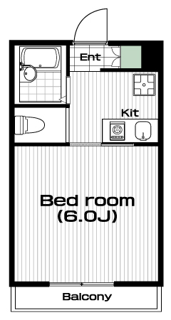 五反田駅の賃貸 85,000円 間取り図
