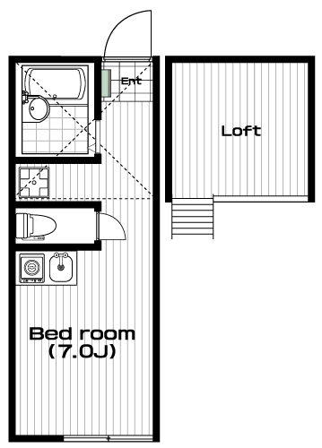 和田町駅の賃貸 57,000円 間取り図