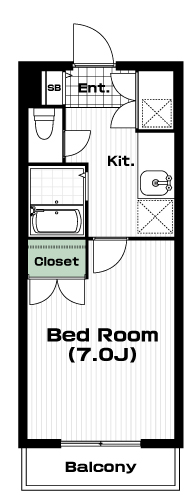 二子玉川駅の賃貸 68,000円 間取り図