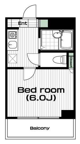 京王多摩センター駅の賃貸 44,000円 間取り図