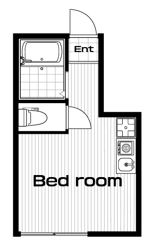 和田町駅の賃貸 44,000円 間取り図
