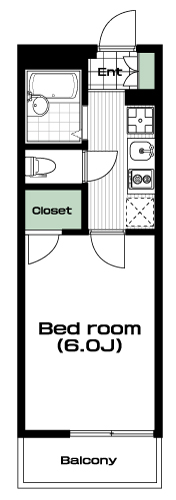 八王子駅の賃貸 60,000円 間取り図