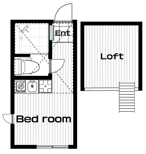 白楽駅の賃貸 56,000円 間取り図