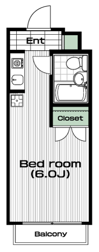 武蔵小金井駅の賃貸 52,000円 間取り図