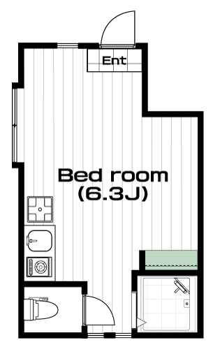 祐天寺駅の賃貸 67,000円 間取り図