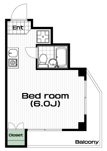 高幡不動駅の賃貸 38,000円 間取り図