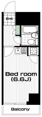 横浜駅の賃貸 60,000円 間取り図