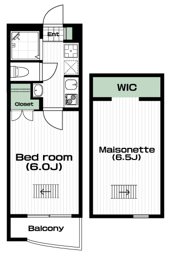 武蔵境駅の賃貸 80,000円 間取り図