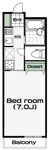恩田駅の賃貸 57,000円 間取り図