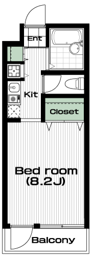 読売ランド前駅の賃貸 66,100円 間取り図