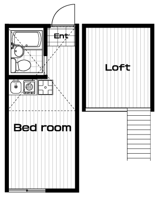 阪東橋駅の賃貸 48,000円 間取り図