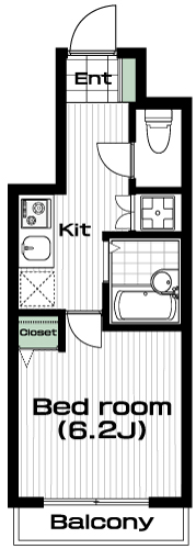 桜新町駅の賃貸 76,000円 間取り図