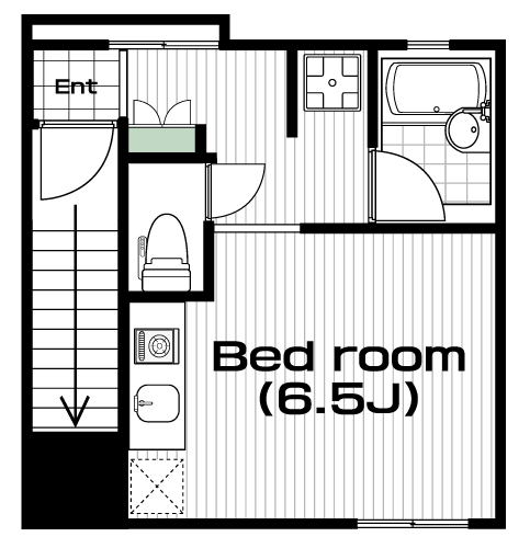 石川台駅の賃貸 65,000円 間取り図