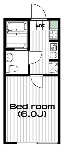 中河原駅の賃貸 70,000円 間取り図