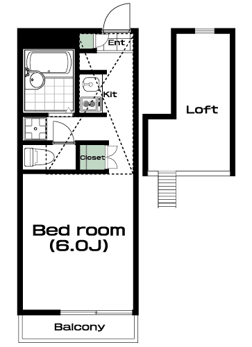 日吉駅の賃貸 56,000円 間取り図