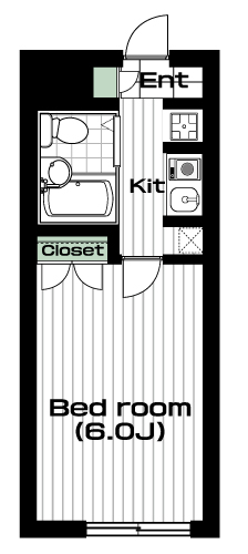 柿生駅の賃貸 43,000円 間取り図
