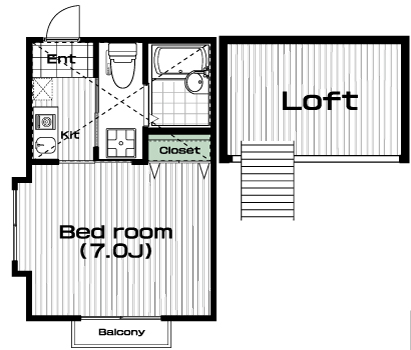 生田駅の賃貸 56,000円 間取り図