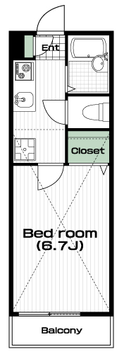 東伏見駅の賃貸 64,000円 間取り図