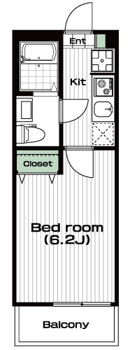 柿生駅の賃貸 62,000円 間取り図