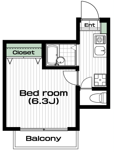 代々木駅の賃貸 89,000円 間取り図
