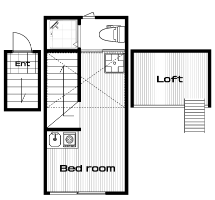 三軒茶屋駅の賃貸 50,000円 間取り図