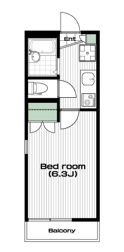 若葉駅の賃貸 50,000円 間取り図