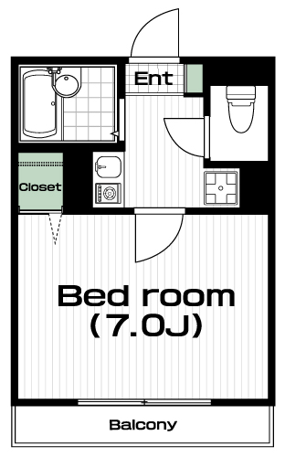 早稲田駅の賃貸 69,000円 間取り図