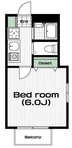 花小金井駅の賃貸 51,000円 間取り図