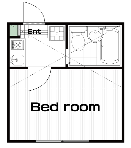 調布駅の賃貸 53,000円 間取り図
