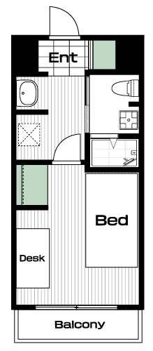 大塚・帝京大学駅の賃貸 69,500円 間取り図