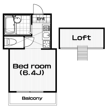 和田町駅の賃貸 42,000円 間取り図