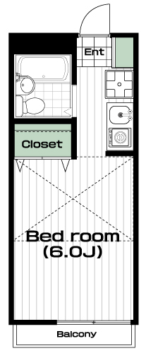 西武柳沢駅の賃貸 48,000円 間取り図