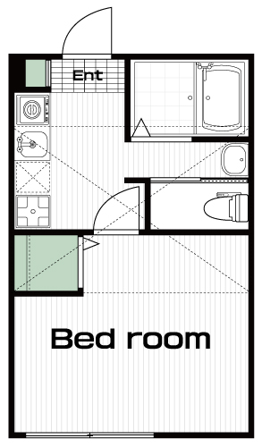 中央大学・明星大学駅の賃貸 55,000円 間取り図