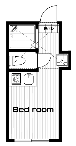 沼袋駅の賃貸 52,500円 間取り図