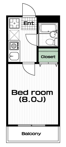 京王堀之内駅の賃貸 41,000円 間取り図