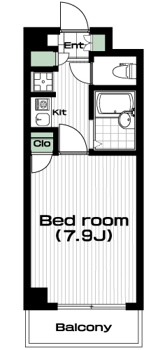 町田駅の賃貸 79,000円 間取り図