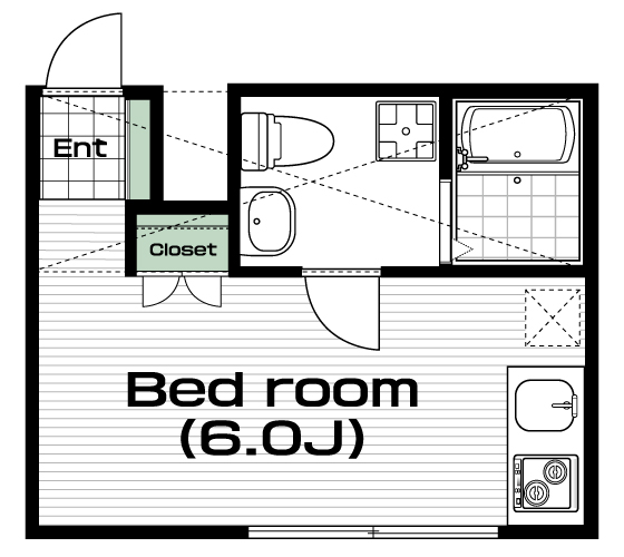東小金井駅の賃貸 72,000円 間取り図