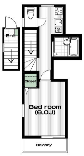 西武柳沢駅の賃貸 60,000円 間取り図