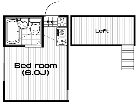 白楽駅の賃貸 45,000円 間取り図