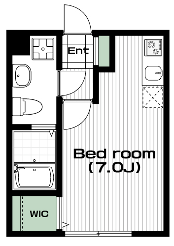 国立駅の賃貸 70,000円 間取り図