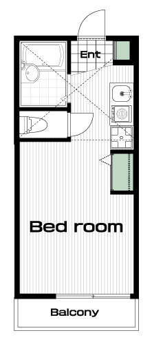 国立駅の賃貸 48,000円 間取り図