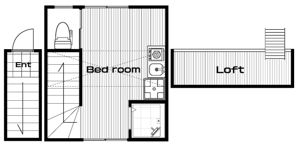 石川台駅の賃貸 50,000円 間取り図
