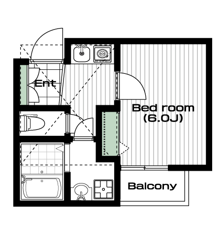 草加駅の賃貸 57,000円 間取り図