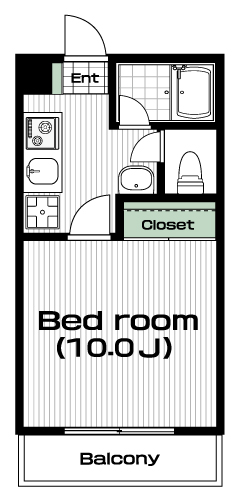 大塚・帝京大学駅の賃貸 55,000円 間取り図