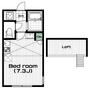 白楽駅の賃貸 72,000円 間取り図
