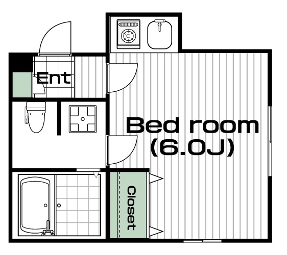 鶴川駅の賃貸 47,000円 間取り図