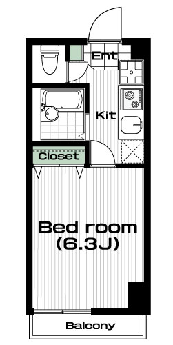 桜新町駅の賃貸 91,000円 間取り図