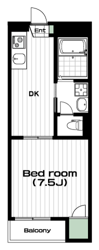 生田駅の賃貸 63,000円 間取り図
